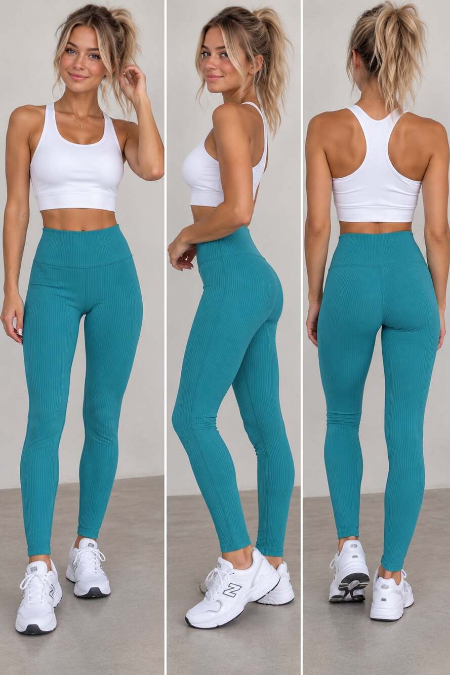 Carbon38 Ribbed Legging In Dark Teal XS
M157